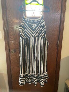 Torrid Black and White Striped Women's Summer Dress with pockets